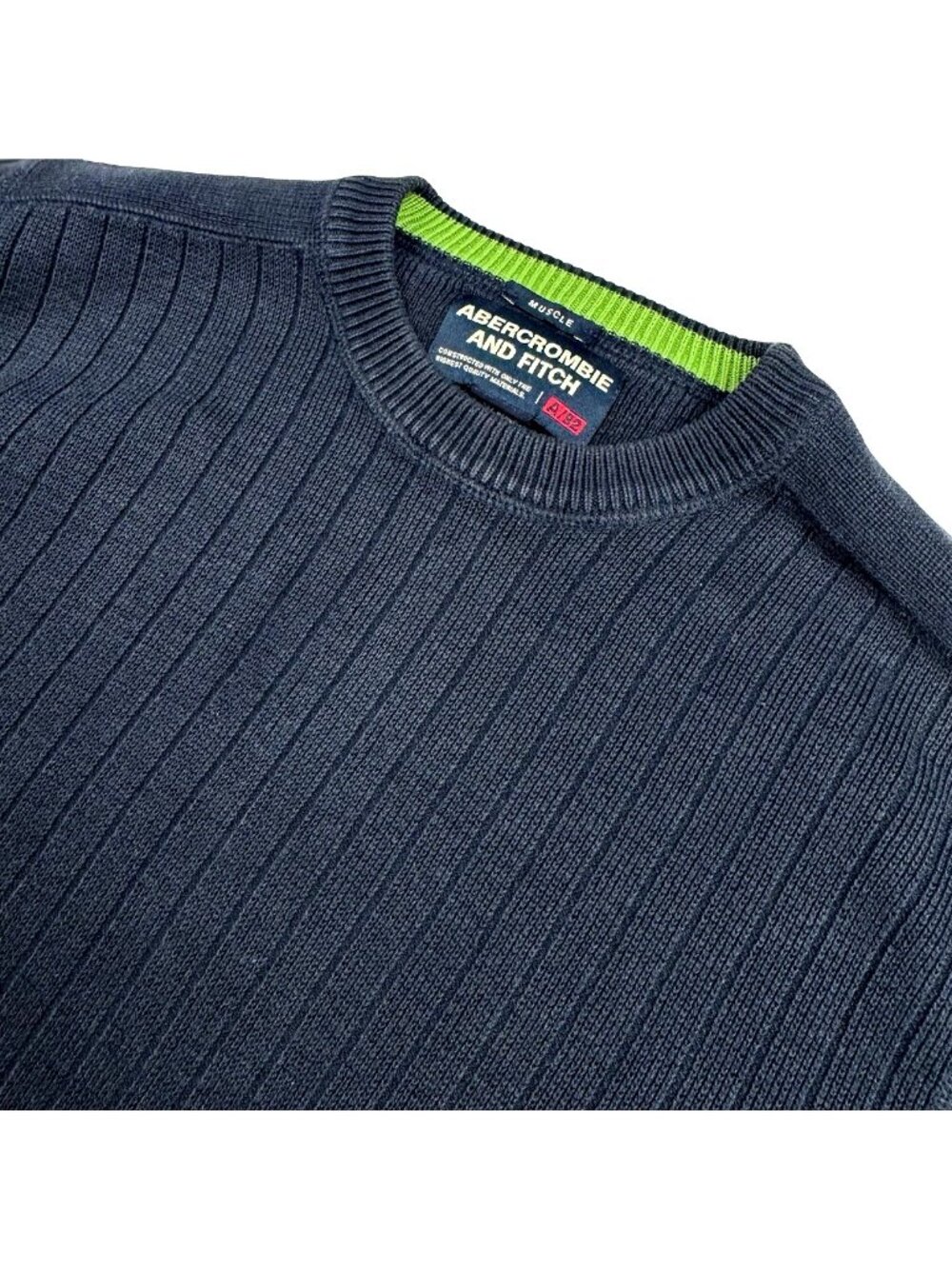 Abercrombie and Fitch Men's Ribbed Knit Sweater L/S Blue • XL